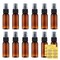 12 Pack 1 oz Amber Mini Spray Bottles, 30ml Fine Mist Travel Atomizer Empty Refillable Plastic Spray Bottles with Protective Caps for Perfume, Cologne, Alcohol, Water, Samples & Travel Use